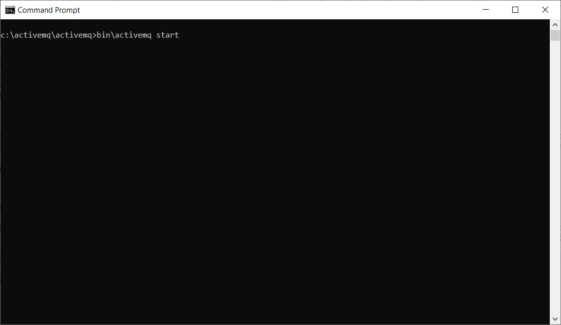 Screenshot showing how to start ActiveMQ