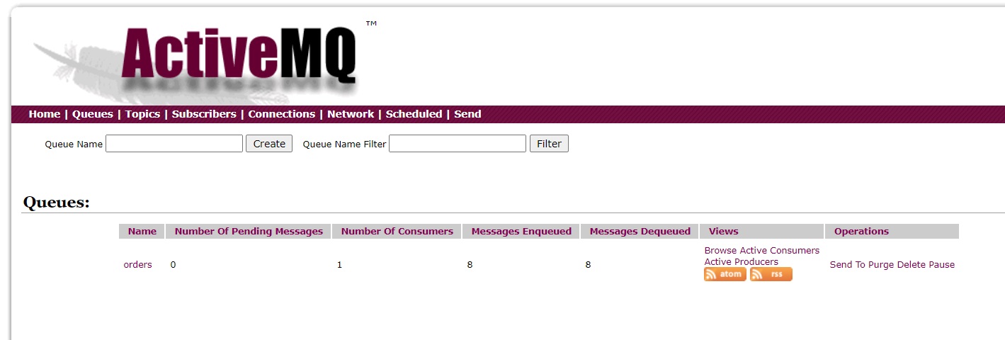 Screenshot showing empty queue in web UI