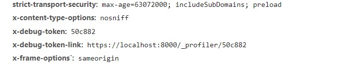 Screenshot showing headers injected by bundle